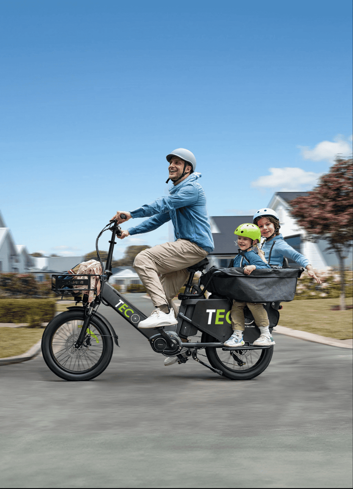 Alquiler de Bicicleta eléctrica cargo para llevar a los niños al cole website