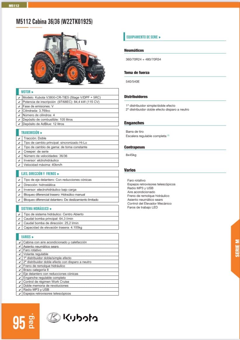 ALQUILER KUBOTA M5112 CABINADO ALBACETE website